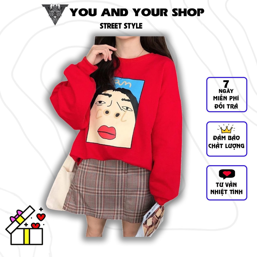 Áo sweater nam nữ YAYSHOP dáng rộng unisex chất nỉ dày dặn - SW &quot;IAMCOOL&quot;