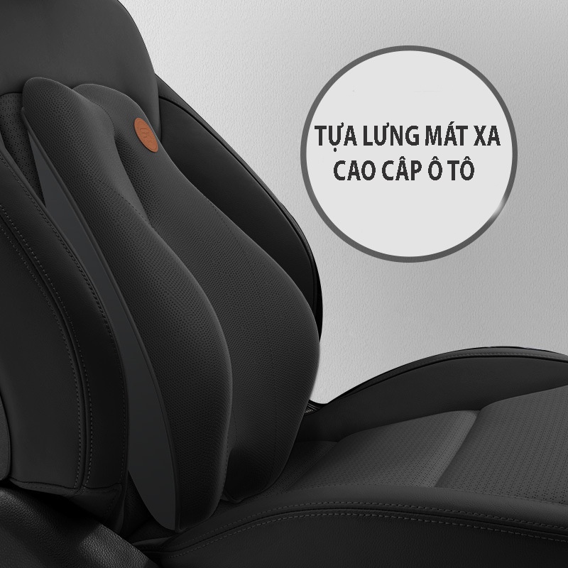 Gối tựa đầu tựa lưng xe hơi tích hợp massage -  Gối Kê Cổ Tựa Lưng Chống Đau Mỏi Cổ Vai Cột Sống Lưng