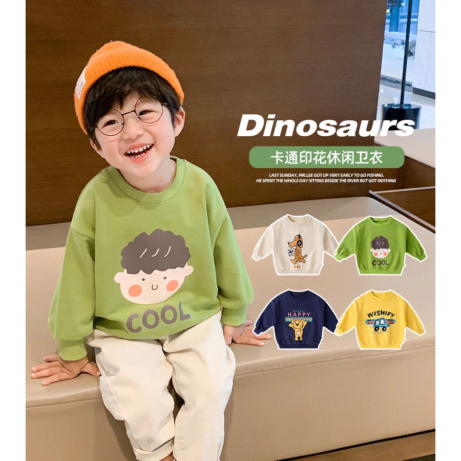 áo thun dài tay cho bé trai chất cotton dày dặn phong cách Hàn Quốc dễ thương hàng đẹp mẫu mới thu đông 2022 Fullbaby