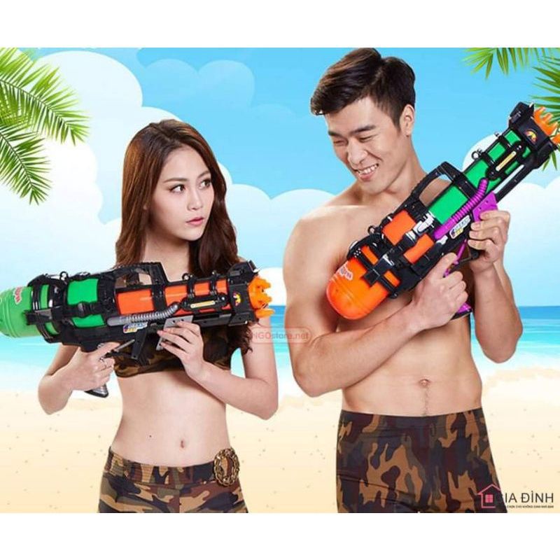 Súng bắn nước cho trẻ em loại 800ml loại to nước 6 nòng 1 tia