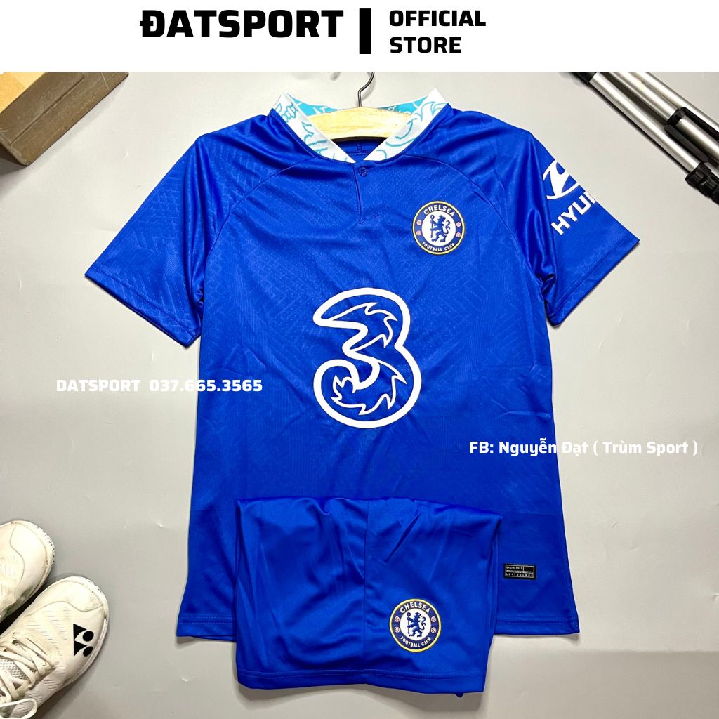 Set Bộ Quần Áo Bóng Đá CLB Chelsea Xanh Sân Nhà 2022/23 Vải Thái Chuẩn Áo Thi Đấu