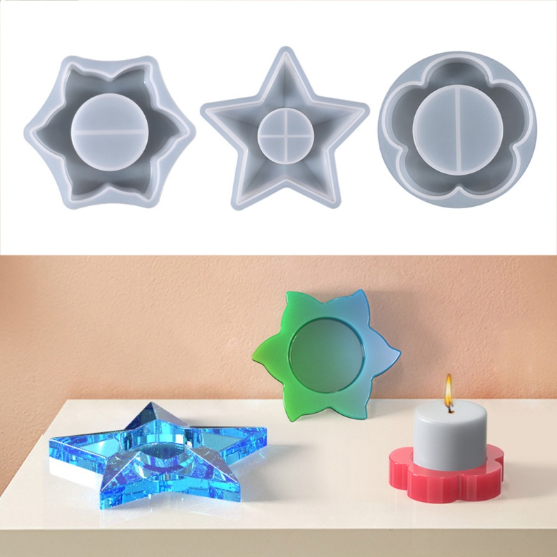 Sa Khuôn Silicon Làm Hộp Đựng Gạt Tàn Thuốc / Nến Hình Hoa Trang Trí DIY