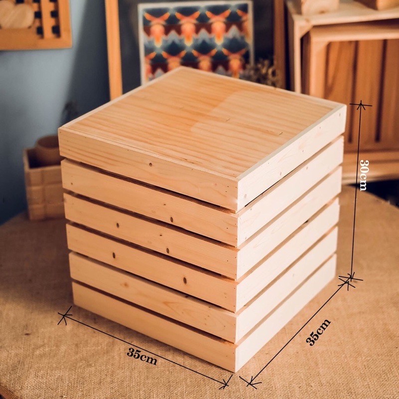 Thùng gỗ pallet đựng đồ tràng trí nhà cửa - Woonden pallet