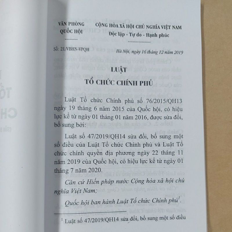 Sách - Luật tổ chức chính phủ