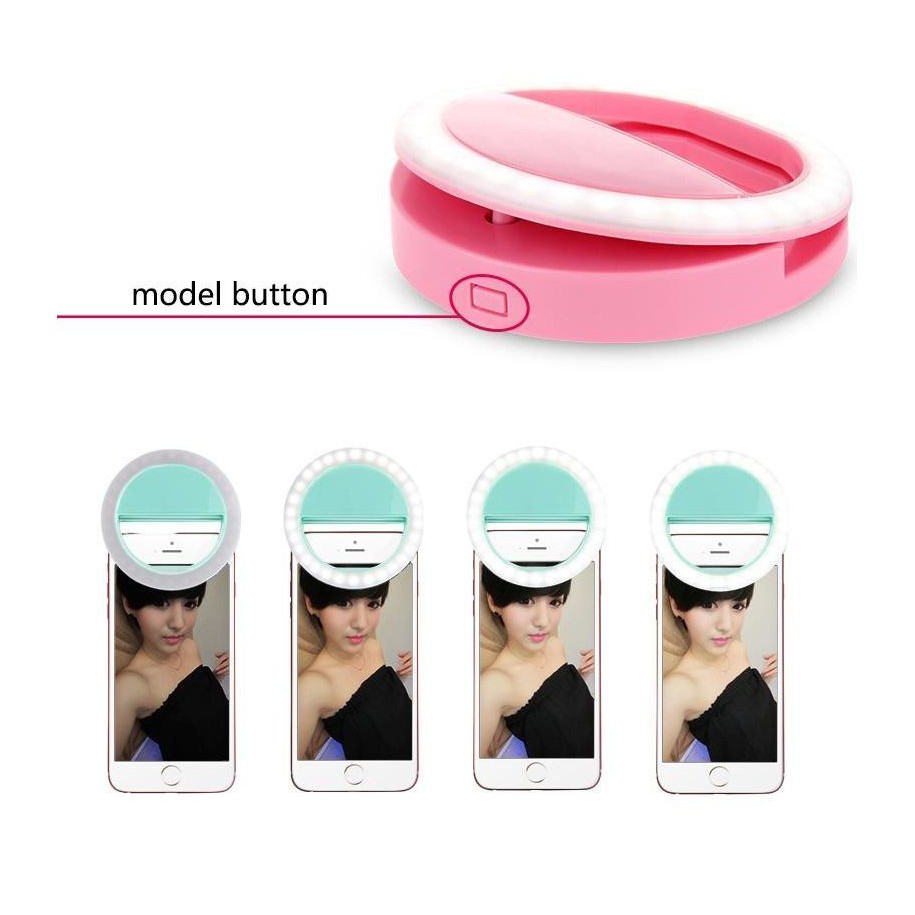 (Bao Gồm Pin) Đèn Led Mini Tròn Gắn Kẹp Điện Thoại Ring Light Hỗ Trợ Chụp Ảnh Selfie Tự Sướng Siêu Bền | BigBuy360 - bigbuy360.vn