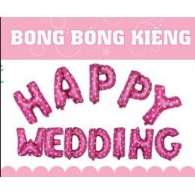 Bóng chữ happy wedding