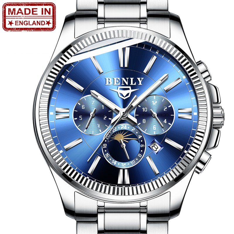 (Siêu phẩm) Đồng hồ Nam BENLY 9909 Anh Quốc - Lịch mặt Trăng Đẳng cấp | BigBuy360 - bigbuy360.vn