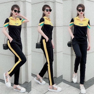 Đồ bộ thể thao nữ cao cấp phối khóa kéo