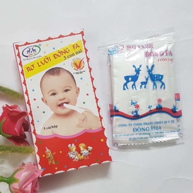 Hộp 5 cái rơ lưỡi ĐÔNG FA mềm dành cho trẻ sơ sinh
