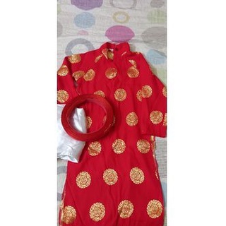Áo dài lụa cho bé (kèm mấn đội đầu)