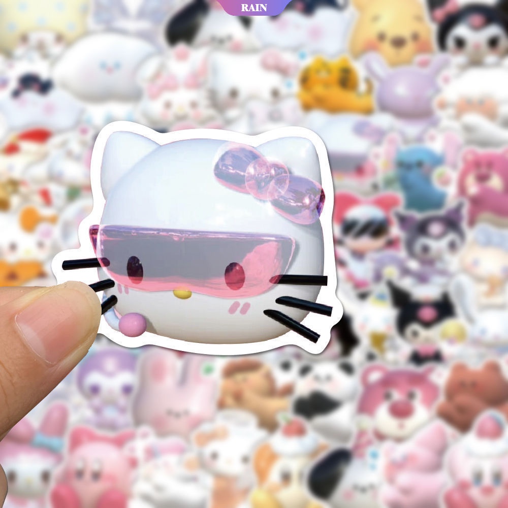 SANRIO Bộ 51 Miếng Dán Trang Trí Chống Thấm Nước Họa Tiết Graffiti Họa Tiết Hoạt Hình Dễ Thương