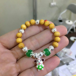Vòng dâu tằm mic Heo xanh cho bé