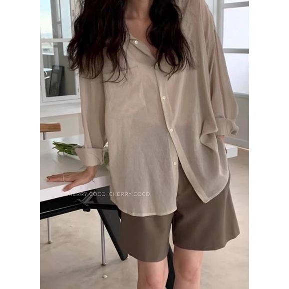 Sơ mi voan tơ dáng cơ bản mềm ,nhẹ 80401 CHERRYCOCO