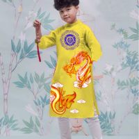 Áo dài gấm bé trai có kèm quần