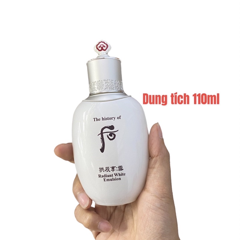 Sữa Dưỡng Trắng Da WHOO Radiant White Emulsion 110ml, Trắng Sáng Hoàn Hảo, Se Khít Lỗ Chân Lông.