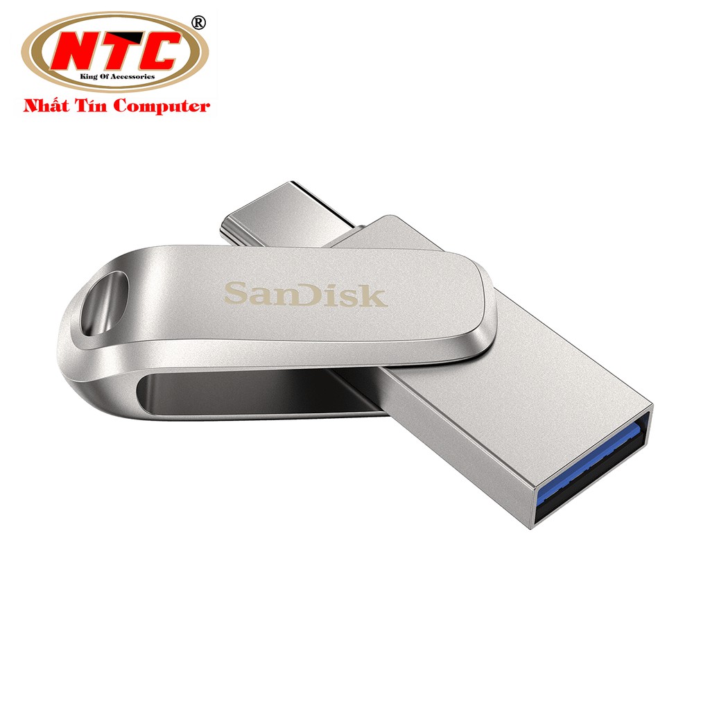 USB OTG Sandisk Ultra Dual Drive Luxe USB Type-C 3.1 64GB 150MB/s - Vỏ kim loại cao cấp (Bạc)