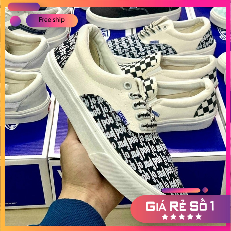 Giày thể thao vans chữ lót da ful size nam nữ,ful box
