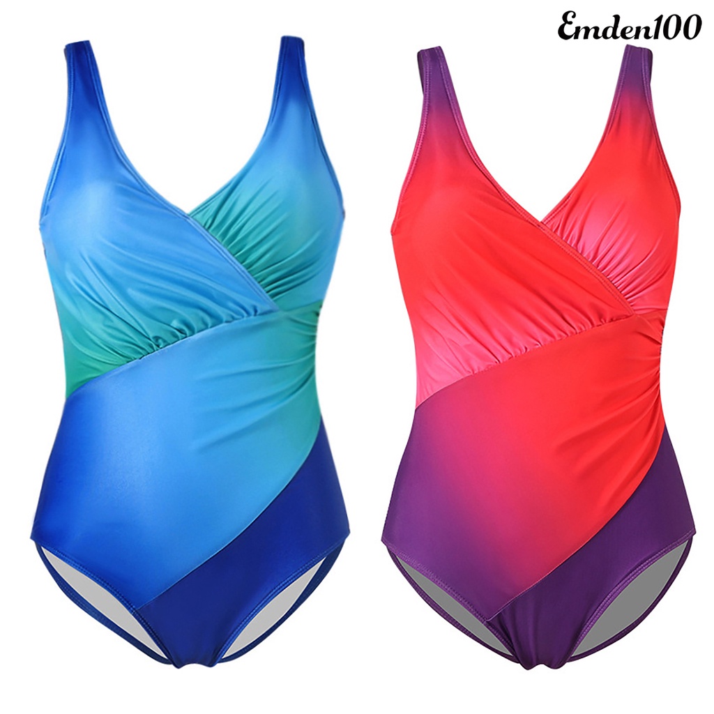 Bộ Đồ Bơi Một Mảnh Màu Sắc Gradient Có Size Lớn Dành Cho Nữ