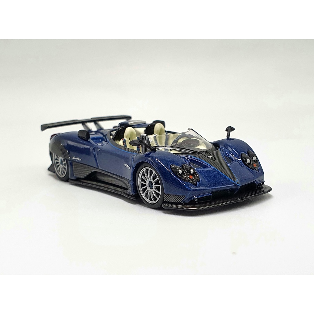 Xe Mô Hình Pagani Zonda HP Barchetta Blue Tricolore LHD 1:64 Mini GT