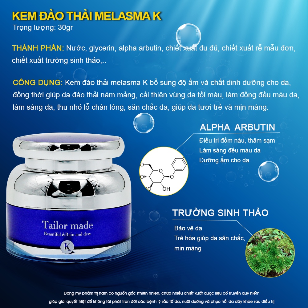 Kem loại bỏ nám Tailor made K mẫu mới Miga