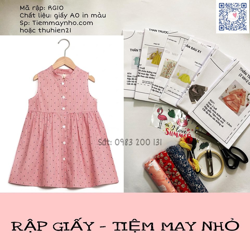 RẬP GIẤY_RG10_rập váy bé gái