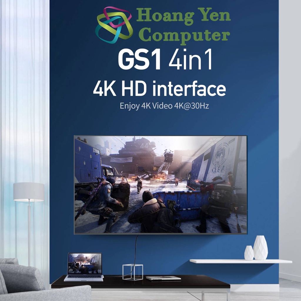 Hub Type C ra HDMI + USB 3.0 + Type C Sạc Cho laptop táo,Smartphone-Hoàng Yến Computer