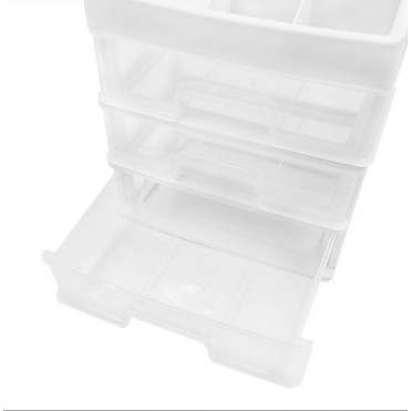 Kệ Tủ Đựng Mỹ Phẩm Nhựa 4 Tầng Để Bàn, Khay Đựng Đồ Trang Điểm Nhiều Ngăn Chắc Chắn