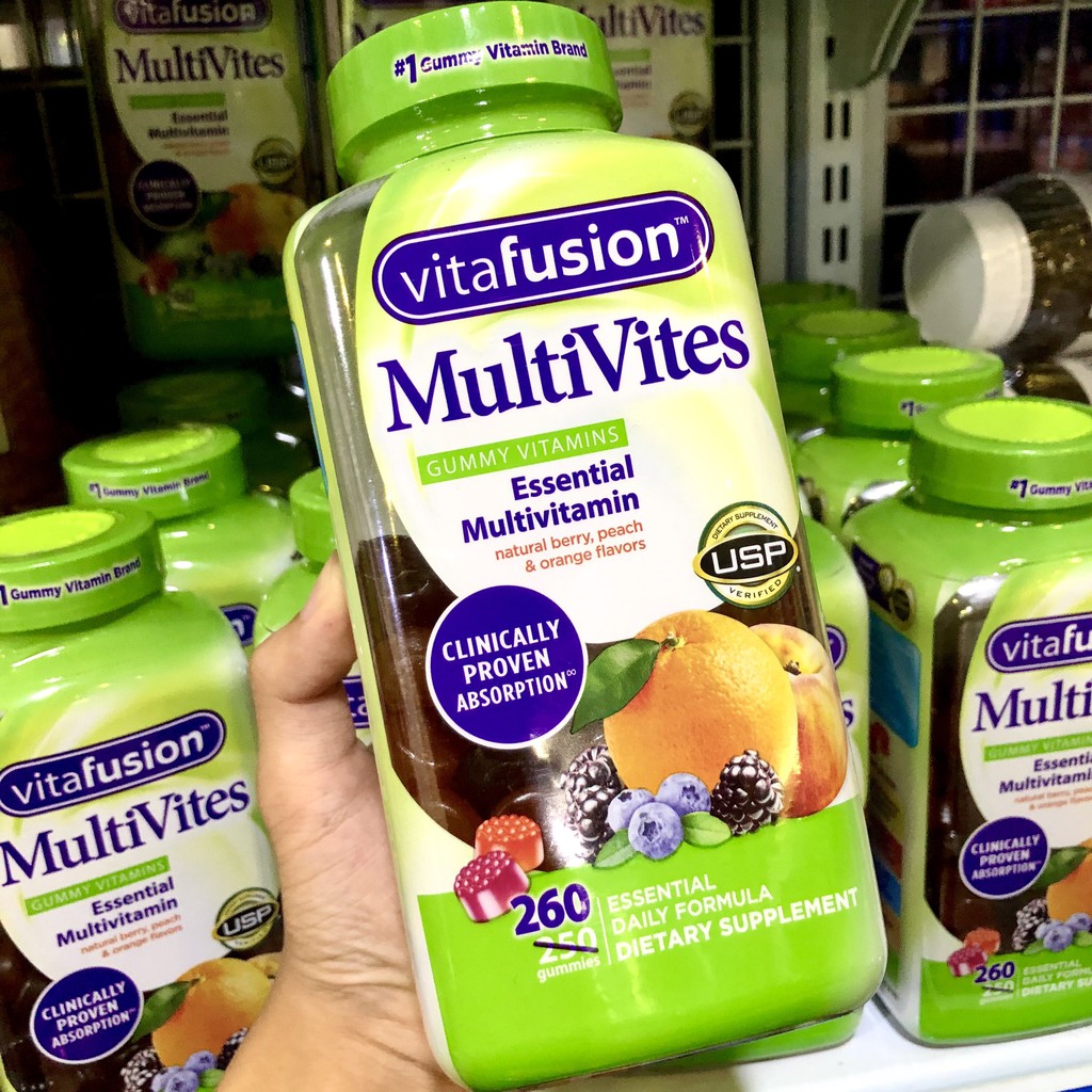 [Mã FMCGLOC giảm 5% đơn 250K] [DATE MỚI]KẸO DẺO VITAFUSION MULTIVITES GUMMY VITAMINS, CHAI 260 VIÊN