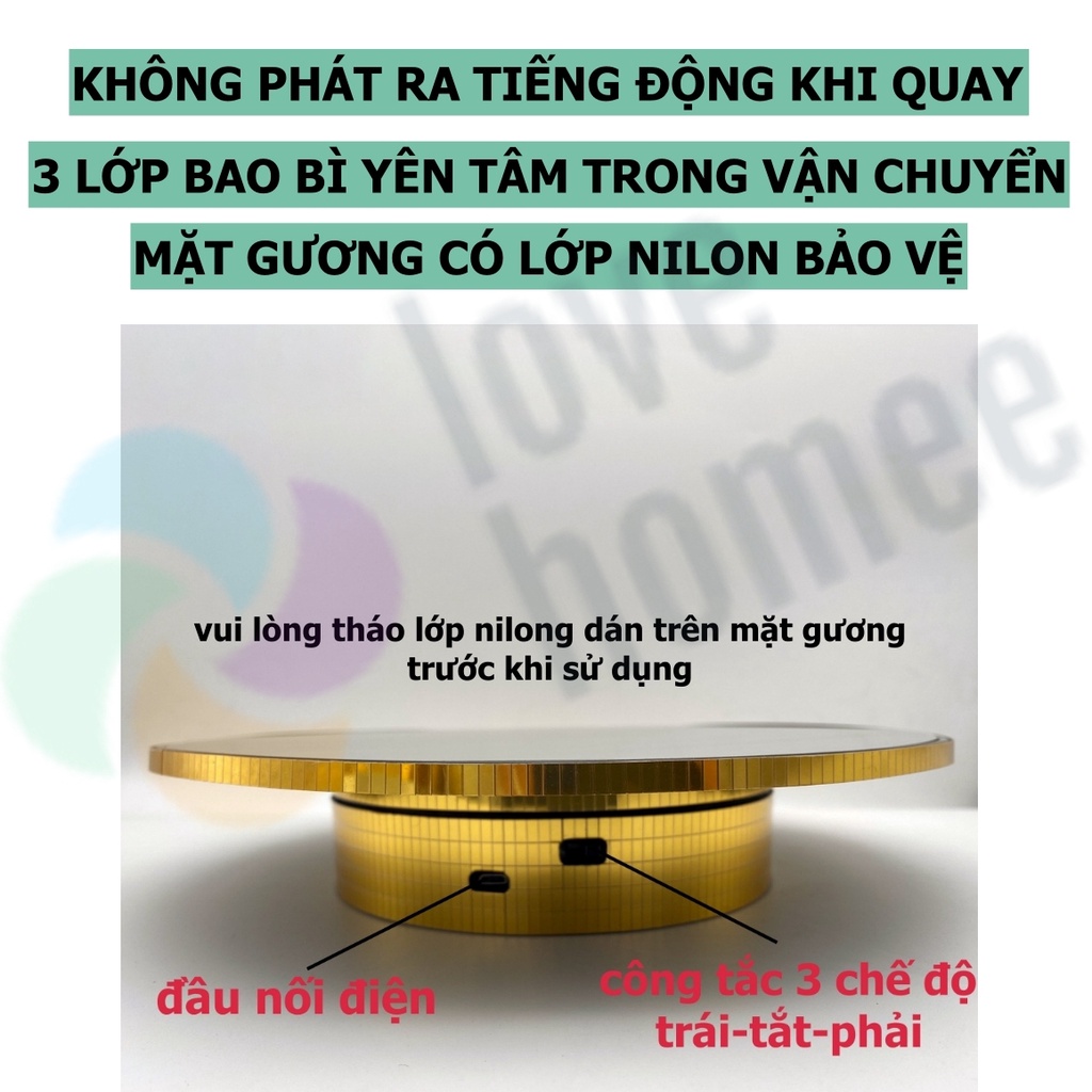 Đế xoay bàn xoay trưng bày bàn xoay sản phẩm 15cm 20cm 25cm 32cm Đế quay livestream quay mô hình đẹp 360 độ như studio