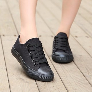 Giày Cv AllStar Classic Màu Full Đen Cổ Thấp Nữ