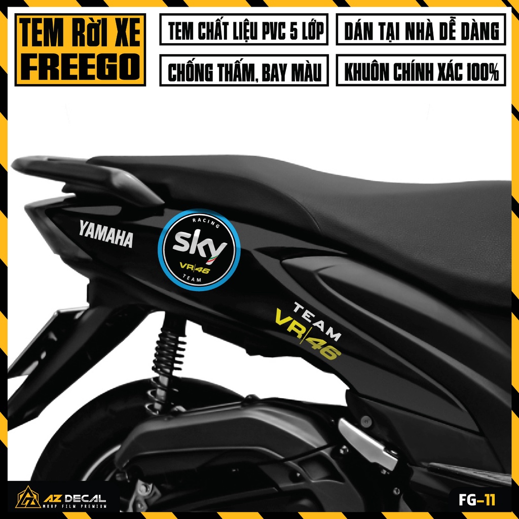 Tem Xe Yamaha FreeGo Bản Thường &amp; Bản S Đặc Biệt Mẫu SKY | FG-11 | Decal Rời Dễ Dán, Chống Nước, Chống Phai Màu