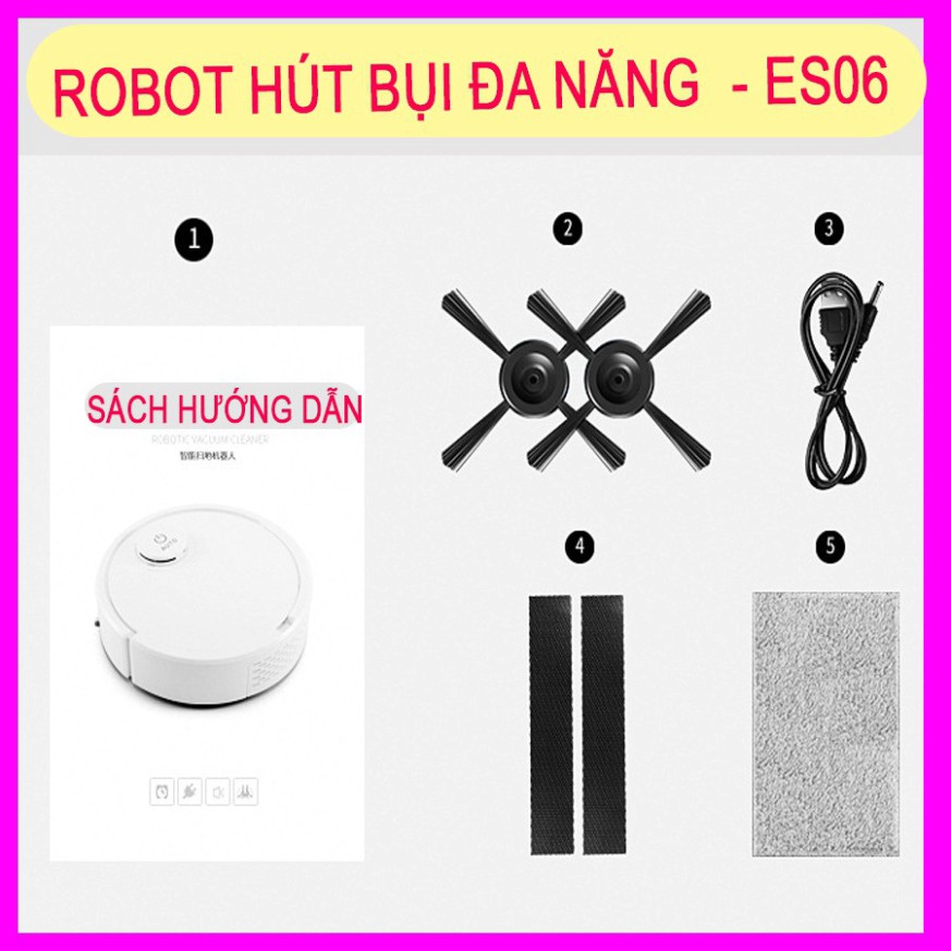 Giá tốt Robot HÚT-QUÉT–LAU tự động ES06 điểu khiển qua app điện thoại tích hợp đèn, cảm biến cao cấp ( BẢO HÀNH 3 THÁNG)