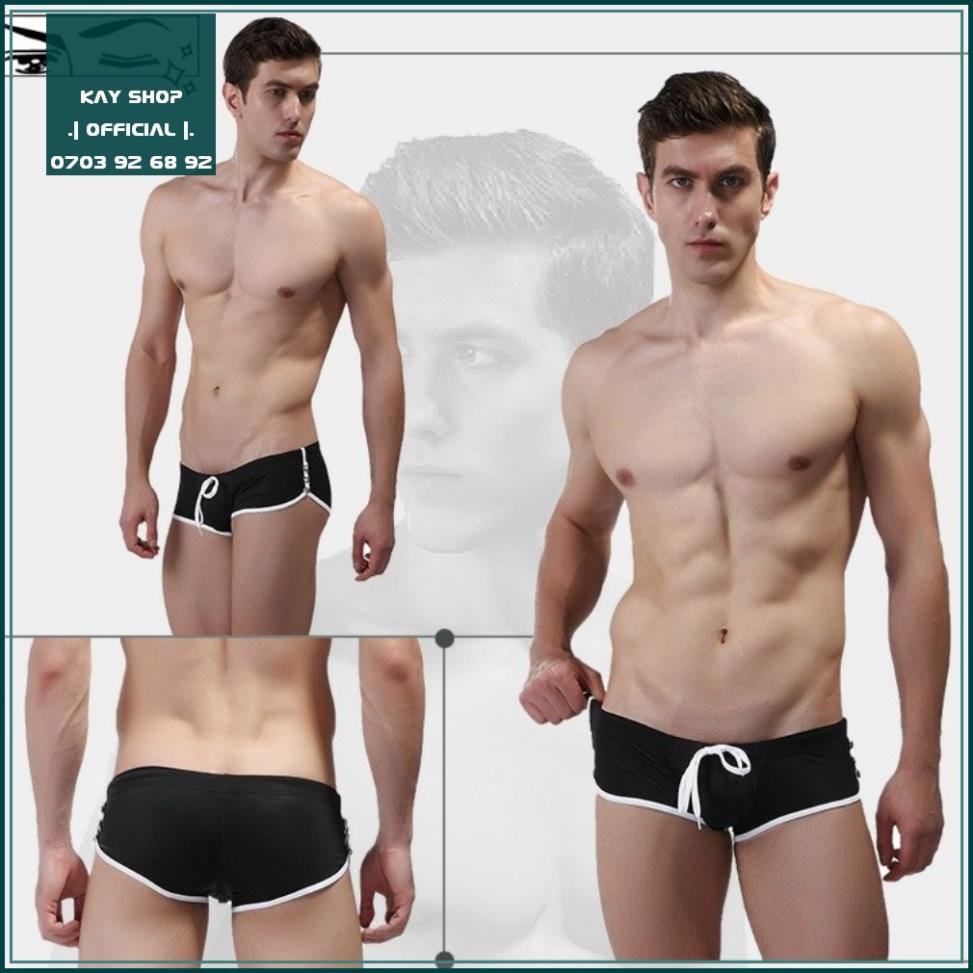 SALE Quần bơi nam có 3 nút bấm bên hông sexy dây rút - Bikini nam đi bơi đi biển tôn mông căng tròn quyến rũ | BigBuy360 - bigbuy360.vn