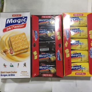 Bánh CRACKERS Magic Siêu Giòn Có 3 Vị Kem Bơ, Kem Sôcôla, Cream CRACKERS