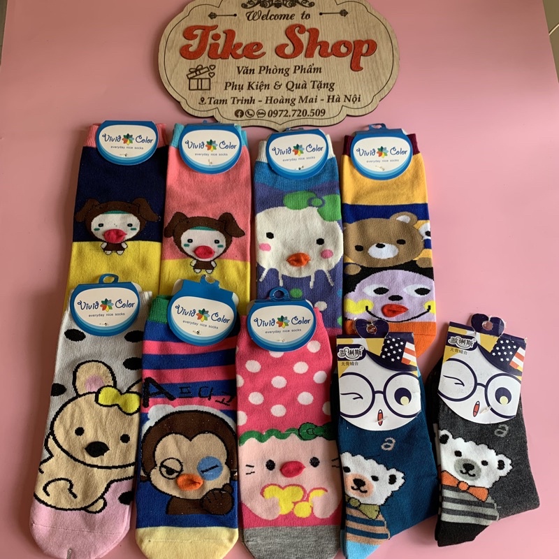 Tất cổ cao hoạt hình chất liệu cotton siêu xịn, dày dặn, hàng loại 1, nói không với hàng kém chất lượng