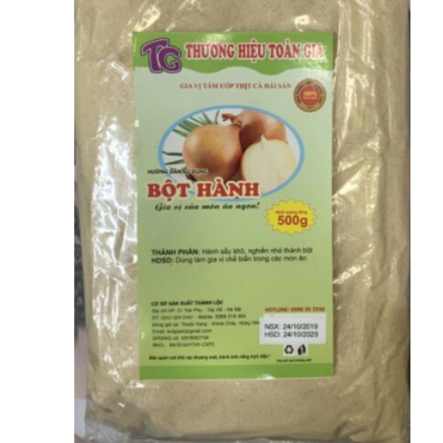 Bột hành nguyên chất đóng gói túi 500g