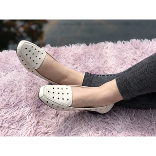 GIÀY ĐẾ XUỒNG ĐỤC LỖ DA BÒ 100%