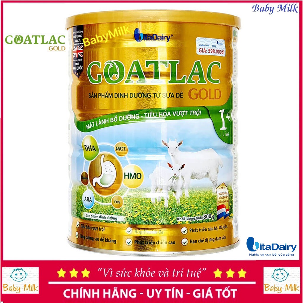 Sữa dê Goatlac gold 1+ 2+ (800g) date 2023