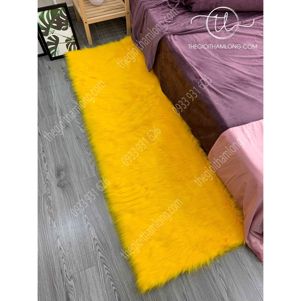 Thảm Lông Trang Trí Phòng Ngủ - Thảm Lông Decor - Chất Lông Tơ Nhiễn Size 50x1m6