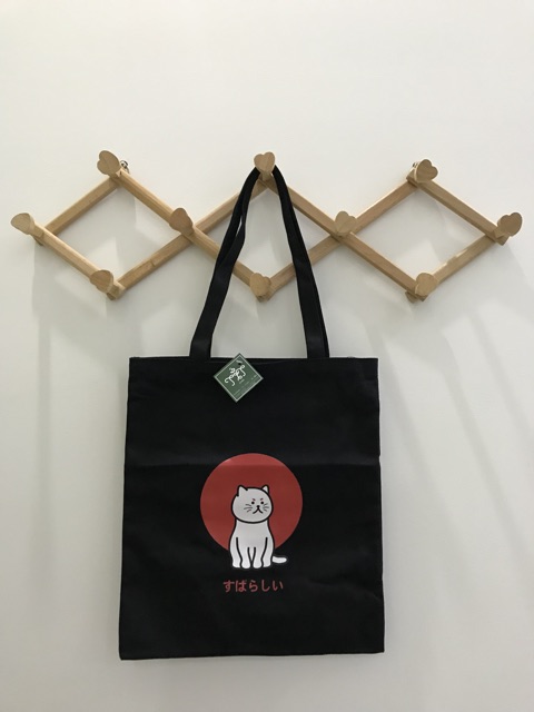 Túi tote vai mèo đỏ Korea(kèm hình thật)