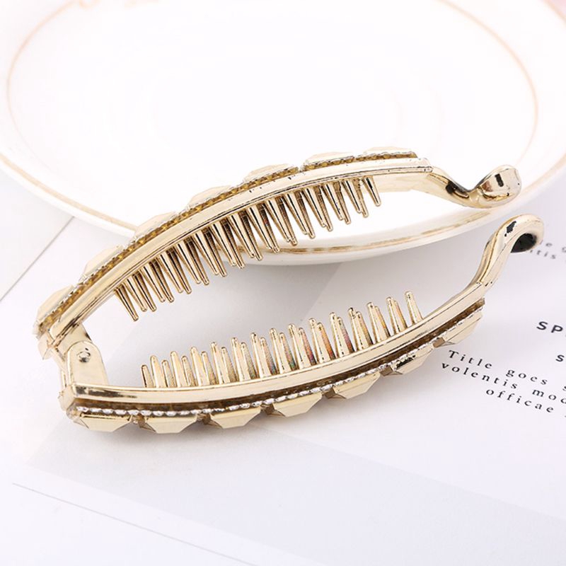 Kẹp tóc đính đá hình trái chuối xinh xắn dành cho nữ