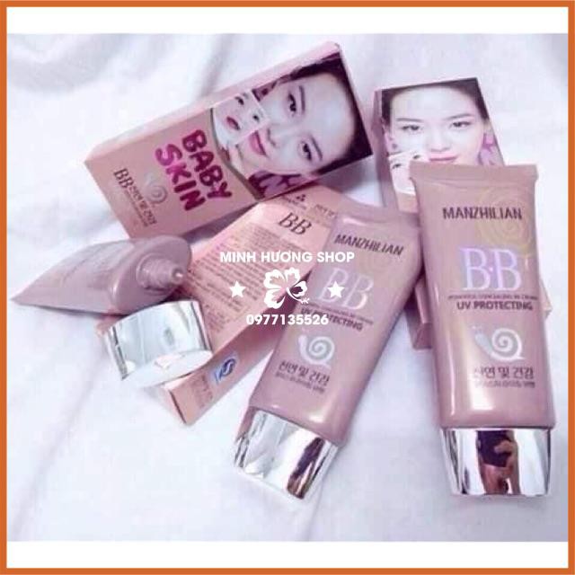 Kem nền BB Baby Skin tinh chất ốc sên trắng mịn dùng được cho da mụn , da nhạy cảm