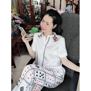 Bộ lụa Lá Bài Kiểu Mới