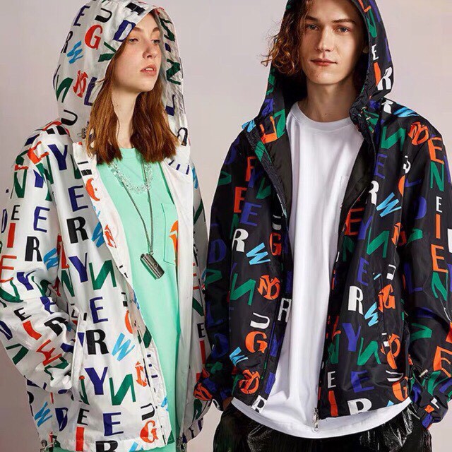 💜Áo khoác dù 3D cao cấp họa tiết chữ cái có size lớn XL - Bán lẻ giá sỉ