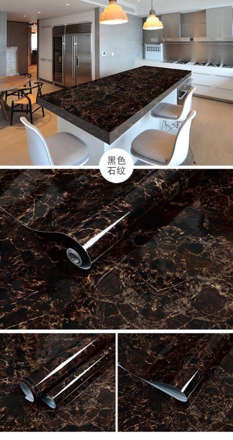 Giấy dán bếp giấy dán tường giả đá chịu nhiệt chống dầu chống nước dán bếp nhà tắm sẵn keo 5mx60cm | BigBuy360 - bigbuy360.vn