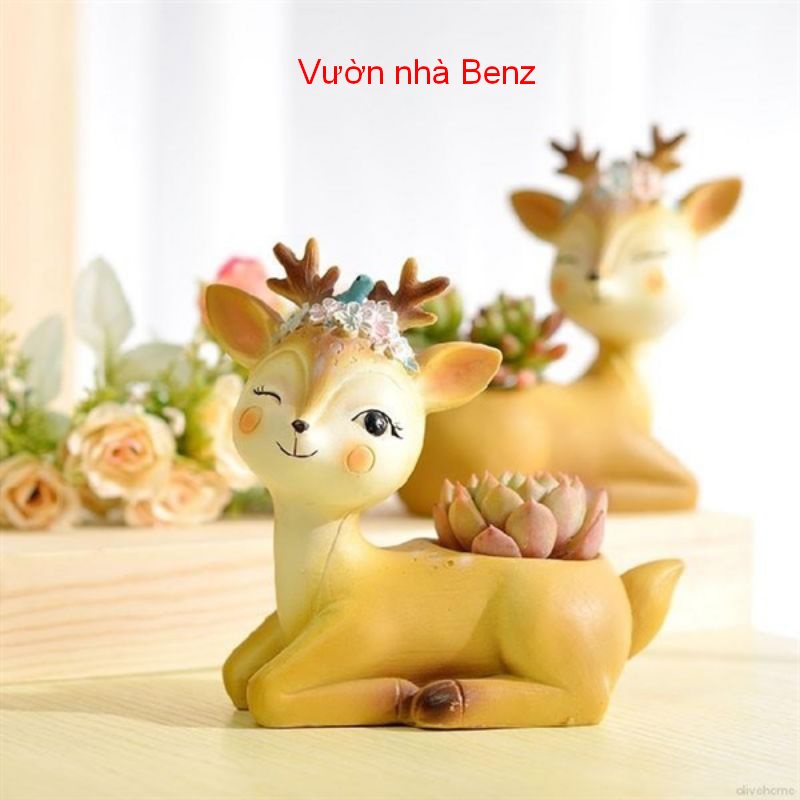 Chậu nai vàng dễ thương trồng cây siêu cute