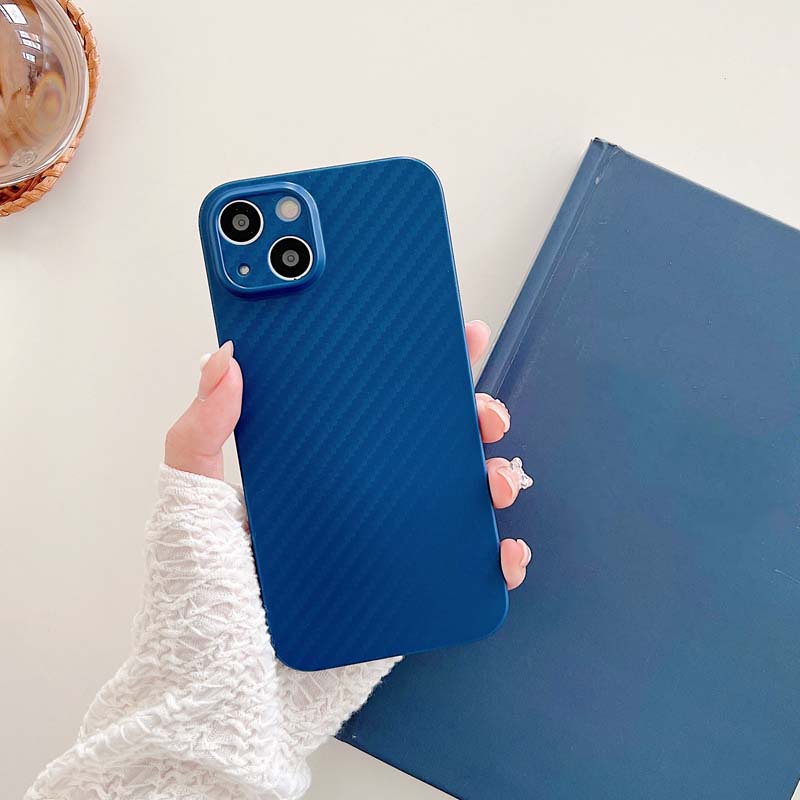 Ốp Điện Thoại PC Cứng Siêu Mỏng Họa Tiết Sợi Carbon Chống Bám Vân Tay Cho iPhone 13 12 11 Pro Max