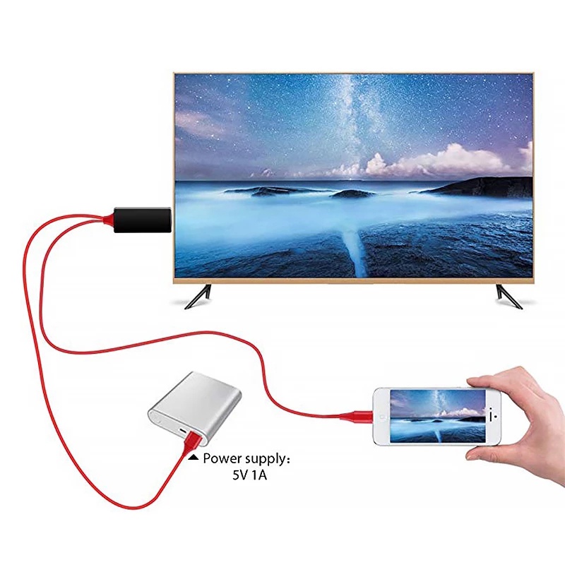 Dây Cáp Chuyển Đổi TBTIC 2M iPhone Sang HDMI AV Kỹ Thuật Số TV HDTV 60Hz 1080P Mirascreen 3 Trong 1 Cho iPhone iPad