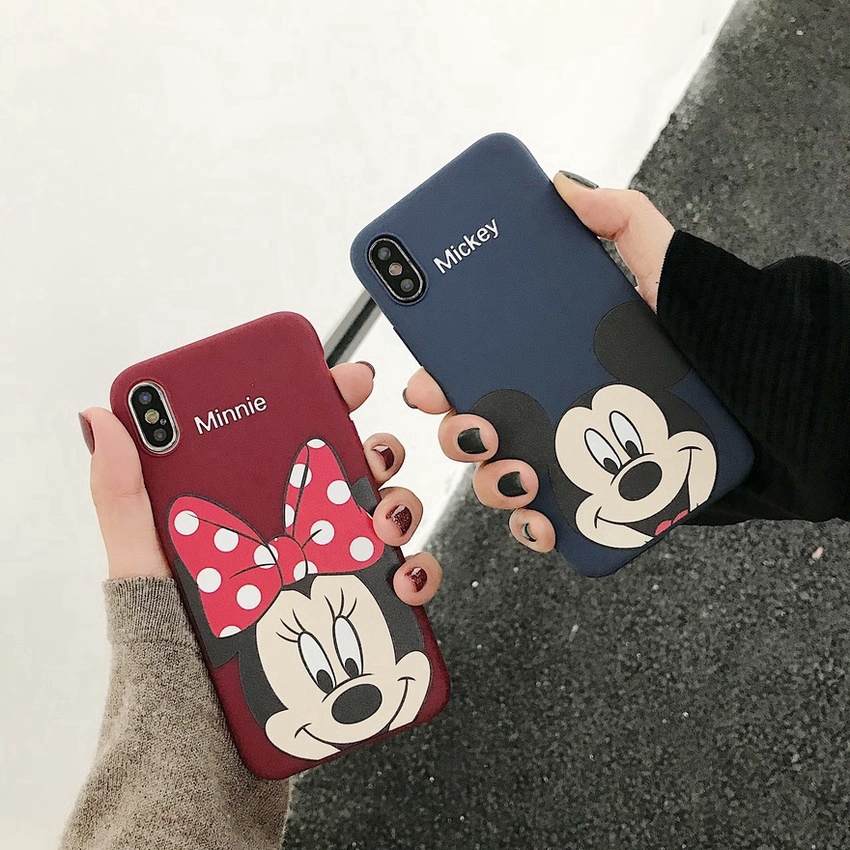 Ốp lưng TPU mềm hình chuột Mickey Minnie đáng yêu cho iPhone 11 pro Max XR X Xs 8 7 6 6s Plus SE 2020