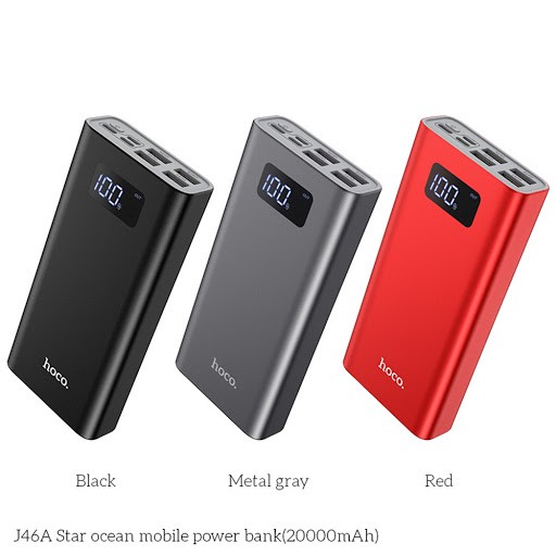 Pin Sạc Dự Phòng 2 Cổng Sạc Nhanh 2A Hoco J72A J72 dung lượng 10000mah 20000mAh Chính Hãng